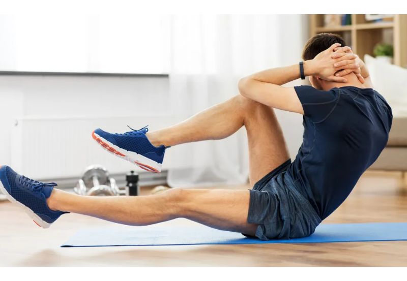 Abdominal crunches.